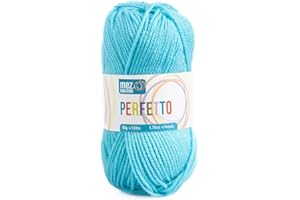 GENERICO Lana acrilica morbida Perfetto Mez Cucirini, filato per uncinetto, lavoro a maglia, tappeti e hobby creativi, gomitolo da 50gr, 133 metri (Turchese P8324)