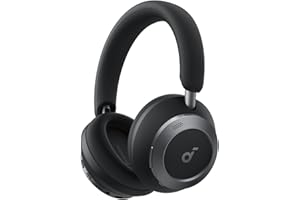 soundcore Space One Pro di Anker, cuffie adattive a cancellazione del rumore attiva, 6 microfoni, design pieghevole, ricarica ultraveloce, 60 ore audio ad alta risoluzione con LDAC, vestibilità comoda