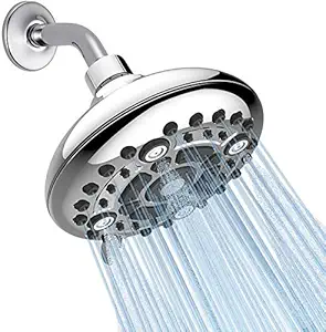 KKD ABS 5-INCH, 6-Function Overhead Shower, Chrome Finish (Without Arm Showerhead)