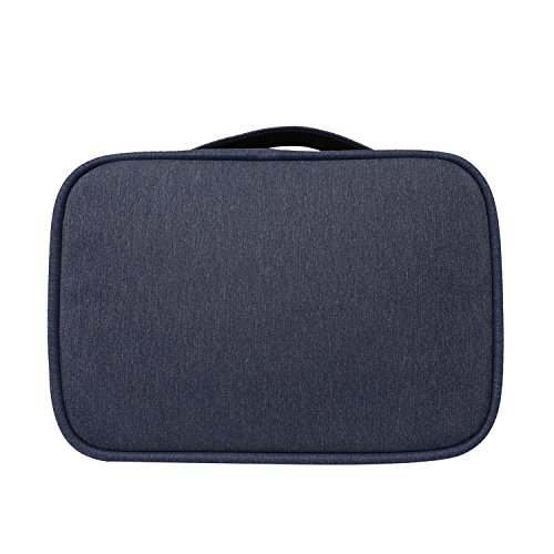 BUBM Mehrfachfunktion Kabelorganiser Tasche Reisetasche mit Doppelschichten für Elektronische Zubehöre wie Netzteil, Maus und USB Stricks(Mittel, Dunkelblau) - 3