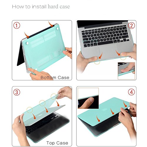 EJBOTH MacBook Pro 13 2016 [Nicht für Macbook Pro 13 ‚Retina] Case & Bag & Film, [Hülle Gummiert PC hard cover + Filz Sleeve + Screen Protector] für Modell: A1706 & A1708 [Neue Version Oktober 2016] kratzfester Schuthülle Netbook-Tasche Ultrabook [Schwarz Hülle + Beutel Dunkelgrau] - 4