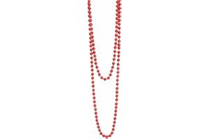 Perfeclan Pull en Perles de Verre Rouge Long Collier en de Haute Qualité