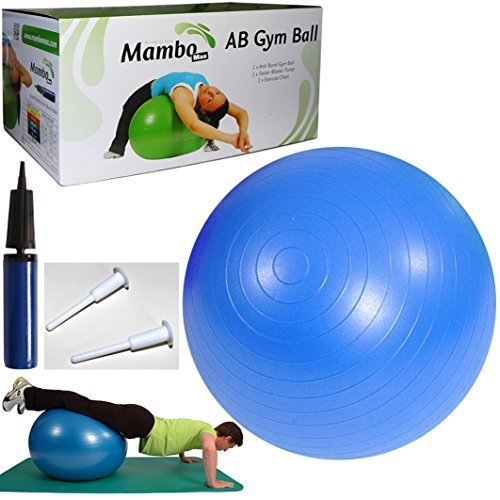 Msd PALLA 75cm BLU Antiscoppio +POMPA +2 TAPPI Utente H 175-185 cm pilates swiss fitball psicomotoria AB GYM BALL