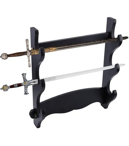 Supporto Espositore In Legno Da Parete Da Muro Per Katana 2 Posti Shop Softair B - 2