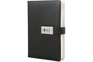 Dzhzal Tagebuch mit Schloss für Damen, Mädchen, Teenager, Kinder, Kunstleder, persönliches Tagebuch, Nachfüllbar, Liniertes Papier, Passwort-Notizbücher A5