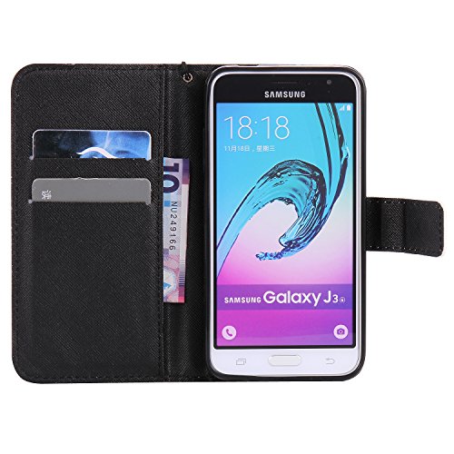 Feeltech Samsung Galaxy J3/J310 Hülle PU-Leder und Brieftasche Bunte Muster Fall mit Magnetverschluss, Hybrid-Kickstand mit Stand-Funktion, schlagen Sie schützende weiche TPU Stoßstangenabdeckung und Kreditkartenhalter für Samsung Galaxy J3/J310 Handgelenk Bügel-Buch-Art-Geldbeutel-Tasche mit 2 In 1 Berühren Sie Stift – Grüne Maus - 5