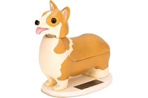 Kikkerland Elroy, Statuetta Decorativa a energia Solare a Forma di Cane Corgi Queens Best Friend Window Home Catcher Ornamento Statuetta Giocattolo assortita - 2 Stili, 1 Scelta a Caso