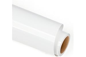 Lya Vinyl Heat Transfer Vinyl, 12" x 6FT(30.5cm x 183cm) White Iron on Vinyl for Cricut, Silhouette Cameo, HTV Vinyl for Cloths, Hats, Fabric(White)