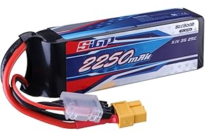 ZYZYZK SIGP 3S Lipo Batterie 2250mAh 11,1V 25C avec Fiche XT60 pour Avion RC Hélicoptère Quadcopter Drone FPV Loisirs du Modèle de Course