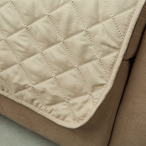 Auralum Hochweitig Polyester Sofabezug Sofaüberwurf 177*56 beige 1 Sitzer waschbar - 4