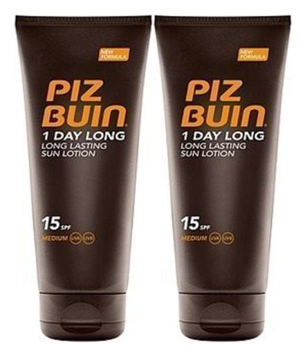 Piz Buin 1 Day Long Duo Sun Lotion Spf 15 Large 2 X 200ml= 400ml