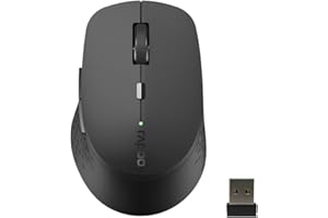 Rapoo bezprzewodowa mysz komuterowa (myszka do komputera, PC, wireless, ergonomiczna, 7 przycisków, 2,4 GHz, Bluetooth, 1600 DPI) ciemnoszara