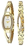 Accurist Damen Armbanduhr eingefasst mit Strasssteinen Goldener Edelstahl Geschenk-Set LB1413