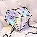 Produktbild Lookout Hologramm Diamant Form Frauen Messenger Holografische Crossbody Kette Tasche, silber