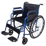 Xiaolong All AID Footrest Self Propelled Folding Lightweight Transit Comfort Wheelchair (Blue)