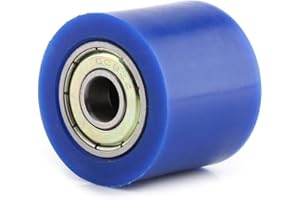 Tbest Rouleau de chaîne de moto 8 mm, tendeur, guide de roue pour moto, VTT (bleu)