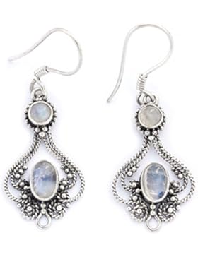 WINDALF Ohrhänger MEDUNA h: 4.2 cm Mondstein Handgearbeitet 925 Sterlingsilber