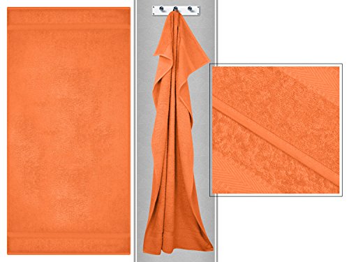 Frottiertücher der Serie Opal – erhältlich in 33 modernen Farben und 7 verschiedenen Größen -Markenqualität von Dyckhoff, Duschtuch [70 x 140 cm], orange - 5
