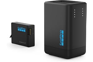 GoPro Dubbel batteriladdare + Enduro 2-batteri (MISSION 1-serien + HERO13 Black) - Officiellt GoPro-tillbehör
