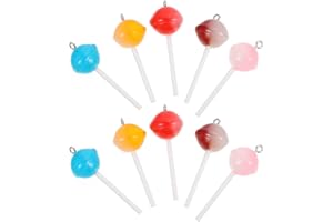 HOMSFOU 30 Piezas Colgante De Piruleta Encantos Piruletas Amuletos Gomosos De Caramelo Encanto Colgante De Caramelo Chupete Encantos De Epoxi Resina Dulce De Azúcar Yo Arcilla Polimérica