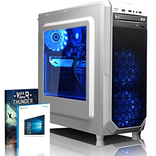 VIBOX Kaleidos GG160-44 Gaming PC - 2,8GHz Intel Celeron Dual Core CPU, Geforce GTX 1060, leistungsfähig, Desktop Gamer Computer mit Spielgutschein, Windows 10, Fernbedienungen RGB Beleuchtung, lebenslange Garantie* (2,8GHz superschneller Intel Celeron G1840 Dual-Core-CPU-Prozessor, Nvidia GeForce GTX 1060 3GB Grafikkarte, 16GB Kingston HyperX Fury 1600MHz DDR3 RAM Speicher, 1TB (1000GB) SATA III HDD 7200rpm Festplatte, 85+ Netzteil, CIT Prism Weiß Gaming Geh§use, Intel B250 LGA1151 Mainboard)