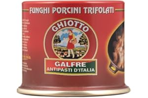 GHIOTTO GALFRE' ANTIPASTI D'ITALIA Ghiotto, Galfré Antipasti d'Italia, Funghi Porcini Trifolati, Piatto Pronto Con Tranci di Porcini, Ideali Per Condimenti e Contorni, scatola g. 120