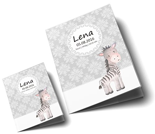 U-Heft Hülle SET Black & White Pinguin Zebra Panda Untersuchungsheft Hülle & Impfpasshülle personalisierbar mit Namen und Geburtsdatum - 2
