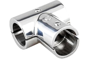 DAZZLEEX Connettore giunto a T in acciaio inossidabile 316, compatibilità versatile a 90° per tubi da 25 mm e 22 mm (7/8 pollici) per accessori di fissaggio per yacht e barche