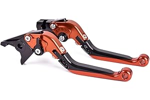 ‎AUZKONG Bremshebel Klappbar Kupplungshebel Skalierbar CNC Motorrad Hebel für Aprilia RS 250 (1995-2002), Pegaso 650 (1992-2004) Orange Schwarz