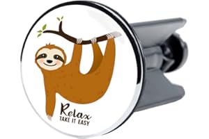 ‎SANILO Sanilo Waschbeckenstöpsel, viele schöne Stöpsel für das Waschbecken zur Auswahl, universal mit Motiv (Faultier)