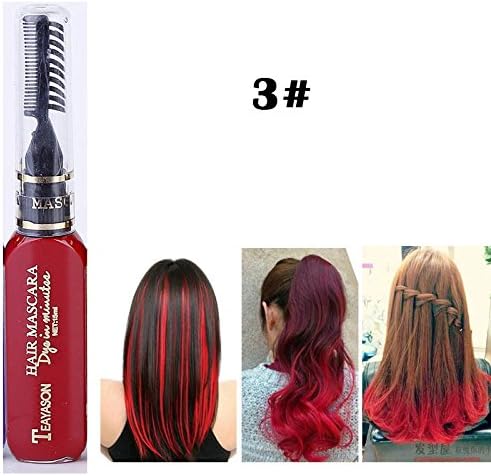 1x Professional Hair Chalk Vibrant Colours Tools Hair Temporary Hair Dye Hair Color Mascara Red