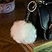 Price comparison product image 8cm Fake ECO Fur Pompom Bag Charm WHITE Finder Fluffy Fuzzy Soft Cute Keychain handbag Satchel Medium False Rabbit Mink Fox Ball Keys Silver Chain Faux Artificial Synthetic Vegan Friendly Furry Friends Pom Pom Trend Celeb Cute Black White Trend Flossy Novelty Frozen Elsa Disney Snowball Dance Hipster Vintage Retro SS2015 (White)