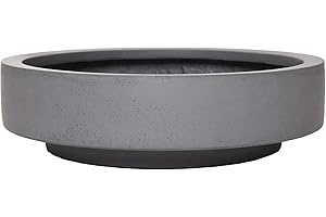 ‎VIVANNO VIVANNO Pflanzschale Blumenschale Dekoschale Fiberglas Escada Low 10x37 Betonoptik Grau