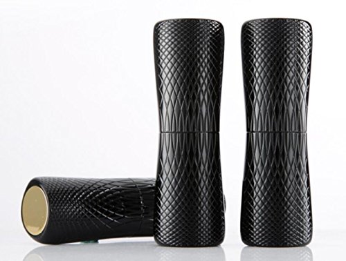 Bingpong 12.1mm Luxury Mini Black Snakeskin Texture Empty Refillable Lipsticks Tubes DIY Cosmetic Containers Packaging Tools (5pcs)
