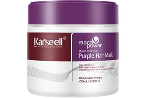 Karseell MACA CARE SYSTEM Professionell Lila Hårmask Anti Gula Toner för Blont Grått Platinablont Blekt Frissigt Hår Återfuktande Repar­erande Antifrizz Sulfatfri 100ml