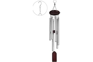 KIKISML Campanelli a vento, Scacciapensieri in Legno e Metallo con Gancio, 6 Tubi di Alluminio Carillon Vento All'Aperto per Giardino Soggiorno Casa Decorazioni-Rosso