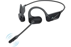 MONODEAL Cuffie Conduzione Ossea con Microfono, Cuffie Open-Ear Auricolare Bluetooth 5.4 con Microfono Funzione di Silenziamento Cancellazione del rumore Multipunto, Ideale per Guidare Casa e Ufficio