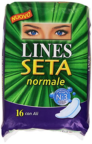 Lines - Assorbenti, Seta, Normale, con Ali -  16 pezzi