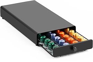 DUOJIN Porta capsule per caffè, cassetto per capsule per riporre 40 capsule, cassetto per cialde di caffè, compatibile con la maggior parte delle capsule di dimensioni standard