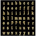 Comet Busters Self-Adhesive Lowercase Metallic Finish Alphabet Stickers for Art & Craft, Decorations, Project Work, School Work (Gold) (Letter Size : 10mm)(STK219)