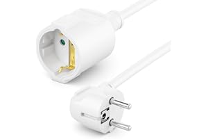 deleyCON 5m Strömkabel Förlängningskabel Skyddskontakt Ström Kabel Nätkabel Förlängning 16A 3680W Hushåll Kontor Verkstad Mul