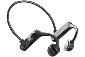 HYMJ Casque Conduction Osseuse Écouteur Bluetooth Sport sans Fil, Casque Audio à Oreilles Libres Confort,IPX7 Étanche,24h d'Autonomie, Conçu pour Le Sport,Running,Vélo-Noir