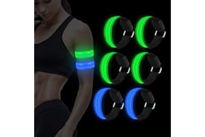 Vivibel LED Brassard, 6 pièces réfléchissant LED Brassard, Brassard Bracelet de sécurité Haute visibilité, brassards reflechissant, pour Sport, Running, Cyclisme, vélo, Jogging