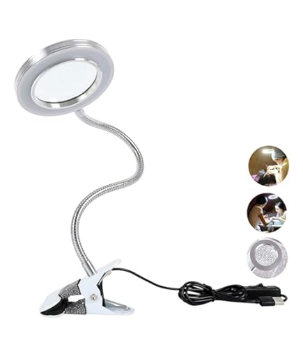 5X LED Magnifying Lamp With Clamp 3 Color Modes Adjustable Illuminated Magnifier For Soldering Iron Repair/Table Lamp/Skincare - View #6