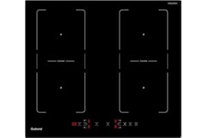 Gudsunal Induktionskochfeld 60 cm mit zwei Flexzonen, 7200W, 4-Zonen-Induktionskochplatte mit kontinuierlicher Niedrigleistungsheizung, Boost, 9 Heizstufen, Timer, automatische Abschaltung