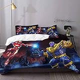 HunttyNan Parure de lit légère 3 pièces Iron Man et Spiderman RL 1 Couette, 2 taies d'oreiller Parure de lit 3 pièces, Polyester, Modèle 03, Twin(68'x90'-20'x26'*2)