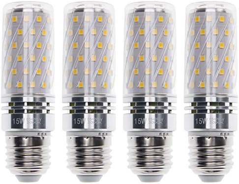 Sagel E27 LED Corn Bulbs, 15W LED Candelabra Light Bulbs 120 Watt Equivalent, 1500lm, Warm White 3000K LED Chandelier Bulbs, Base E27, Non-Dimmable LED Lamp, Pack of 4