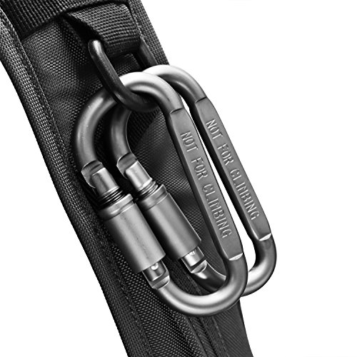 Utmury Karabiner Schlüsselanhänger Karabinerhaken mit Schraubverschluss,Aluminium Legierung Haken D-Ring Haken Außen (nicht zum Klettern)(6 Stück) - 4