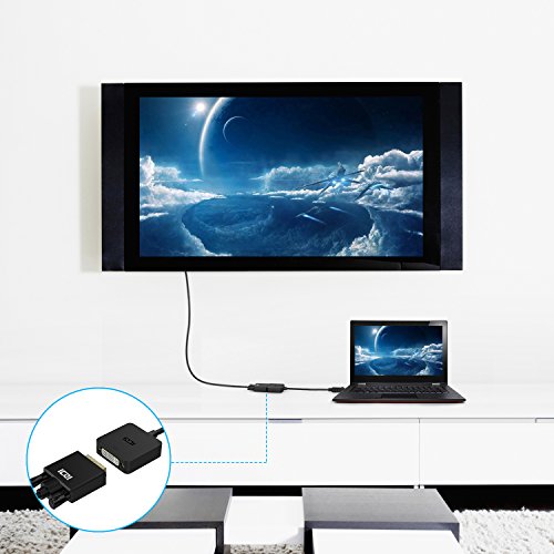ICZI DisplayPort (DP) auf DVI Adapter mit anti-interference magnetischer ring, vergoldet Stecker, 1080P, Konverter Male zu Female für Grafikkarten, PC und Apple und Mehr (Schwarz) - 4
