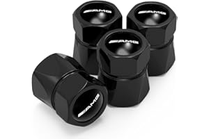 NGJIDP Black Alloy Tyre Valve Caps, Car Tyre Caps Compatible with, Leak-Proof Dust Caps for Car Tyres, 4PCS